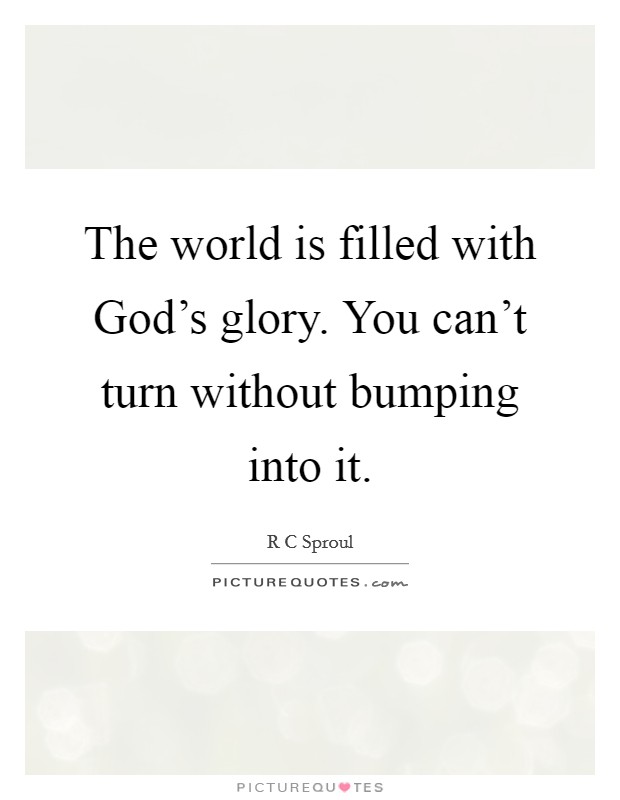 The world is filled with God's glory. You can't turn without bumping into it Picture Quote #1