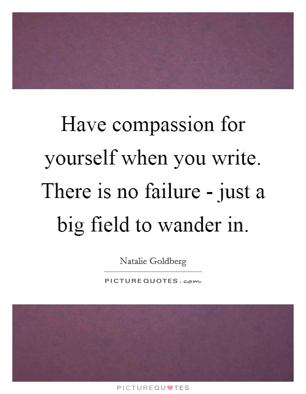 Have compassion for yourself when you write. There is no failure - just a big field to wander in Picture Quote #1