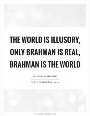 The world is illusory, Only Brahman is real, Brahman is the world Picture Quote #1