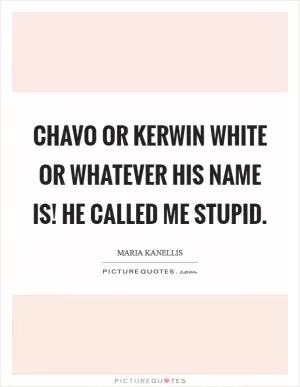 Chavo or Kerwin White or whatever his name is! He called me stupid Picture Quote #1