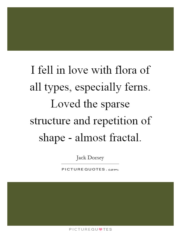 I fell in love with flora of all types, especially ferns. Loved the sparse structure and repetition of shape - almost fractal Picture Quote #1