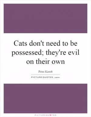 Cats don't need to be possessed; they're evil on their own Picture Quote #1