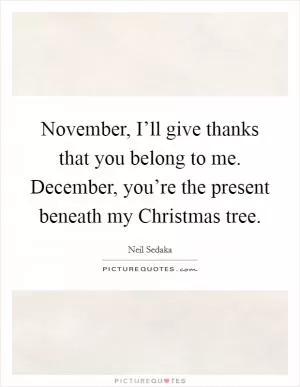 November, I’ll give thanks that you belong to me. December, you’re the present beneath my Christmas tree Picture Quote #1