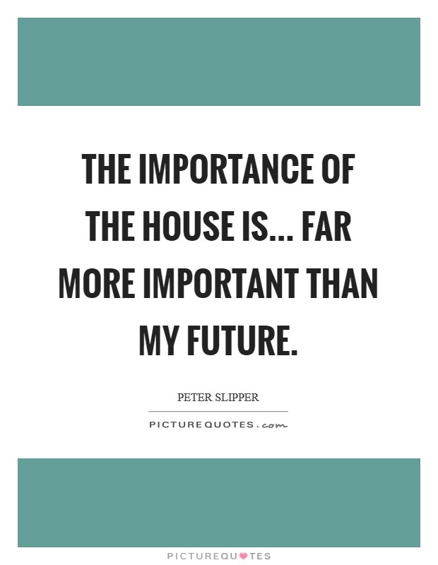 The importance of the House is... far more important than my future Picture Quote #1