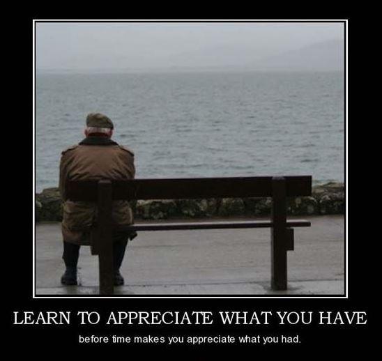 Learn to appreciate what you have, before time makes you appreciate what you had Picture Quote #2