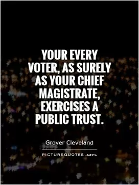 Your every voter, as surely as your chief magistrate, exercises a public trust Picture Quote #1