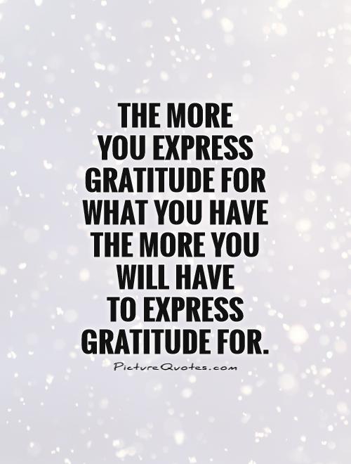 The more  you express gratitude for what you have the more you will have  to express gratitude for Picture Quote #1