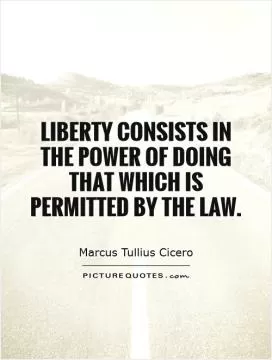 Liberty consists in the power of doing that which is permitted by the law Picture Quote #1