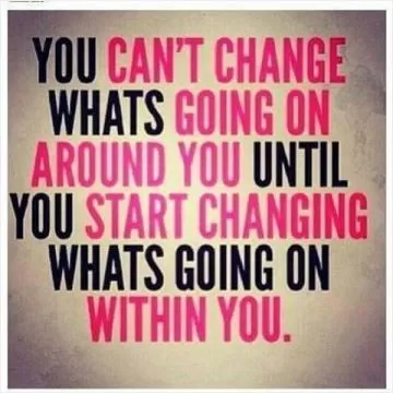 You can't change what's going on around you until you start changing what's going on within you Picture Quote #1