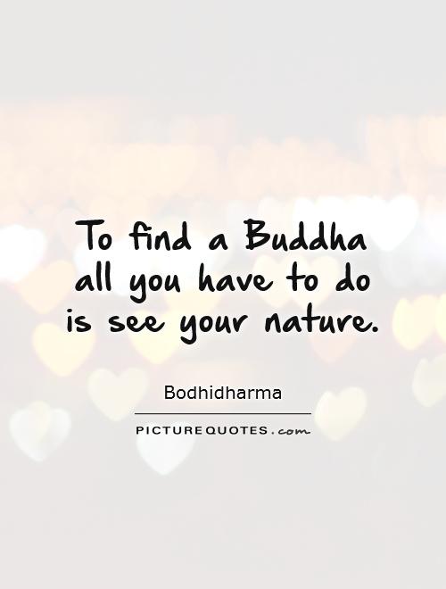 To find a Buddha all you have to do is see your nature Picture Quote #1