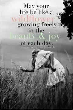 May your life be like a wildflower growing freely in the beauty and joy of each day Picture Quote #1