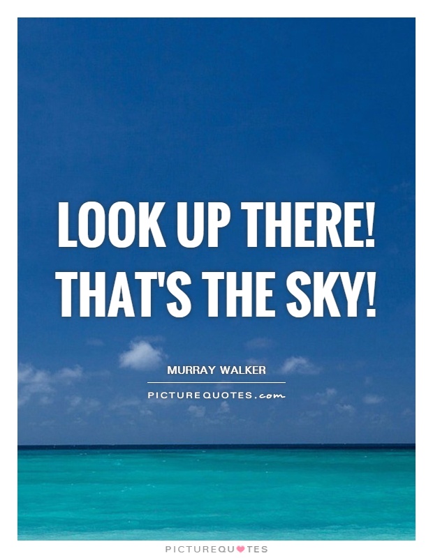 Look up there! That's the sky! Picture Quote #1