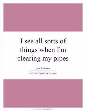 I see all sorts of things when I'm clearing my pipes Picture Quote #1