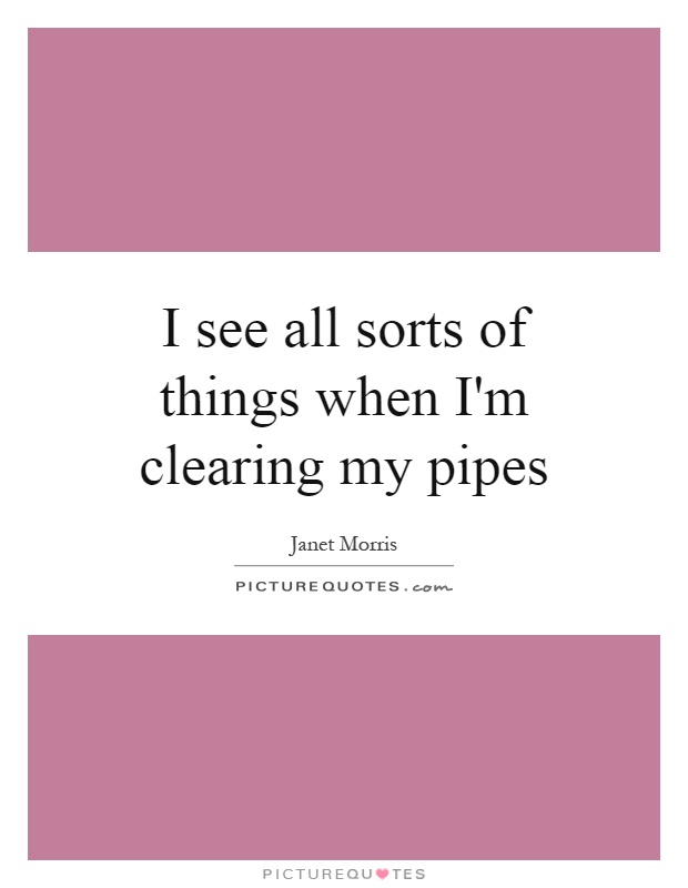 I see all sorts of things when I'm clearing my pipes Picture Quote #1