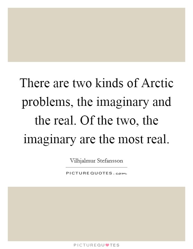 There are two kinds of Arctic problems, the imaginary and the real. Of the two, the imaginary are the most real Picture Quote #1