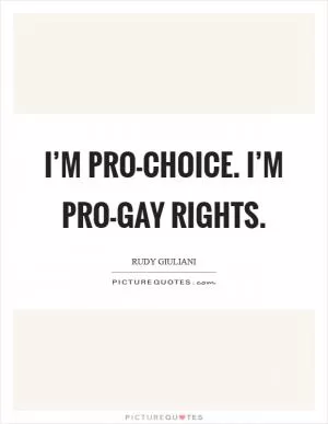 I’m pro-choice. I’m pro-gay rights Picture Quote #1