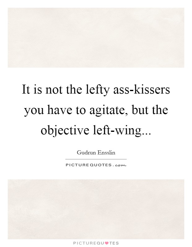 It is not the lefty ass-kissers you have to agitate, but the objective left-wing Picture Quote #1