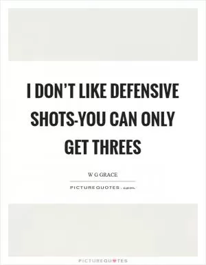 I don’t like defensive shots-you can only get threes Picture Quote #1