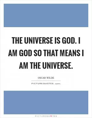 The universe is God. I am God so that means I am the universe Picture Quote #1