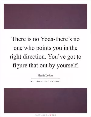 There is no Yoda-there’s no one who points you in the right direction. You’ve got to figure that out by yourself Picture Quote #1