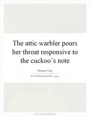 The attic warbler pours her throat responsive to the cuckoo’s note Picture Quote #1
