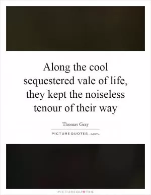 Along the cool sequestered vale of life, they kept the noiseless tenour of their way Picture Quote #1