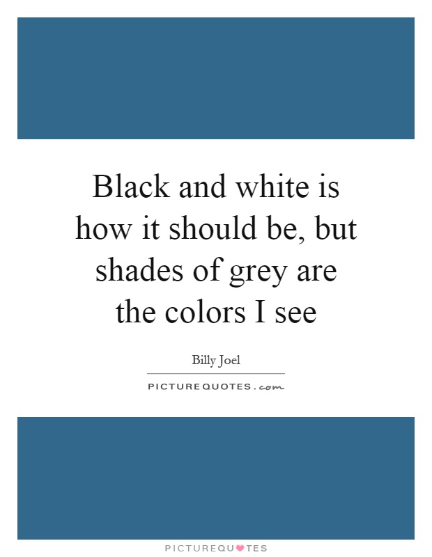 Black and white is how it should be, but shades of grey are the colors I see Picture Quote #1
