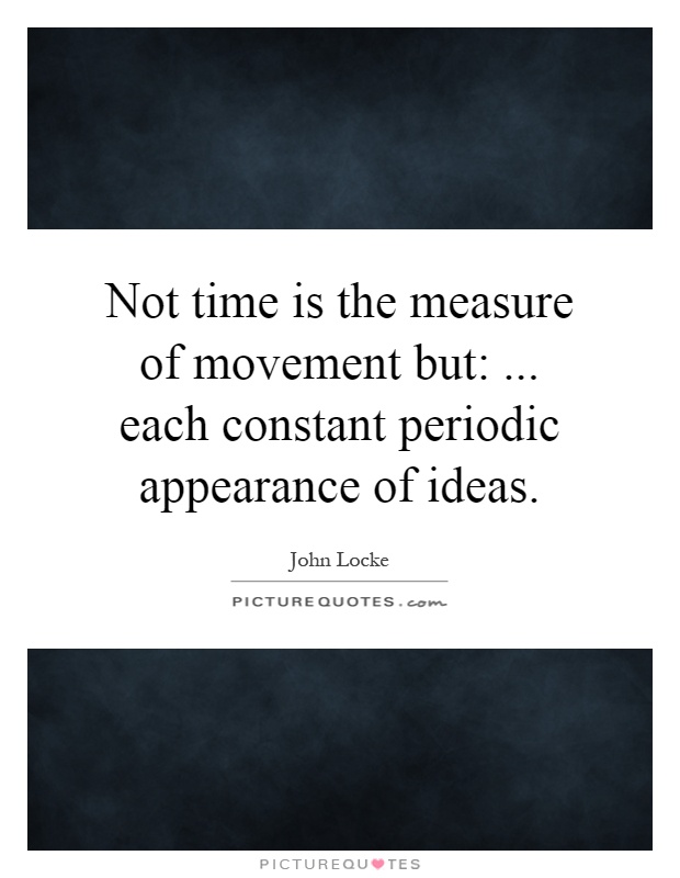 Not time is the measure of movement but:... each constant periodic appearance of ideas Picture Quote #1