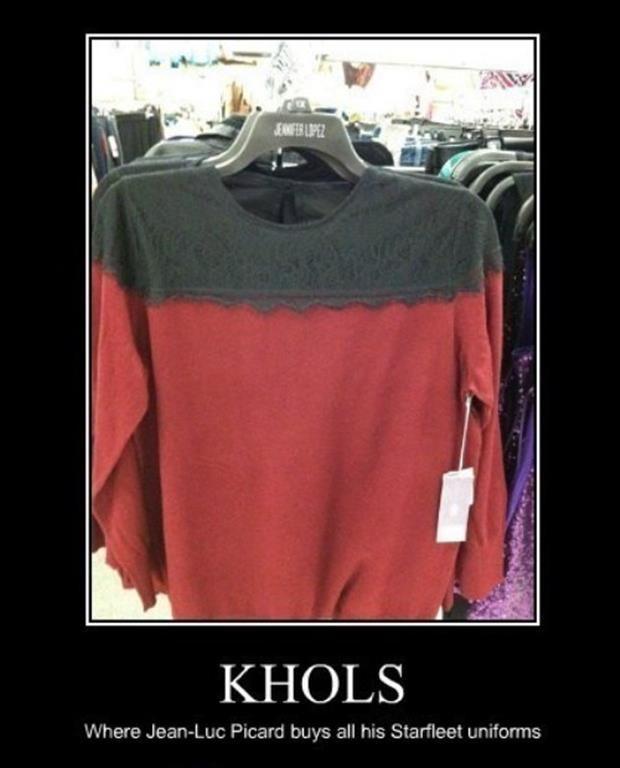 Khols. Where Jean-Luc Picard buys all his Starfleet uniforms Picture Quote #1