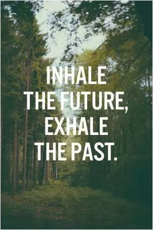 Inhale the future. Exhale the past Picture Quote #1