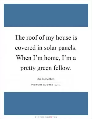 The roof of my house is covered in solar panels. When I’m home, I’m a pretty green fellow Picture Quote #1
