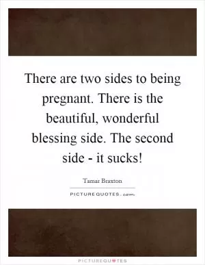 There are two sides to being pregnant. There is the beautiful, wonderful blessing side. The second side - it sucks! Picture Quote #1