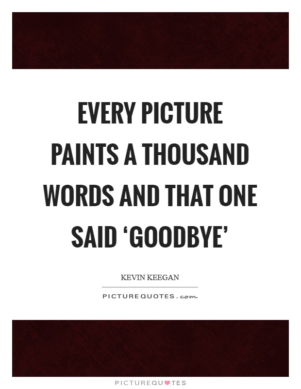 Every picture paints a thousand words and that one said ‘goodbye' Picture Quote #1