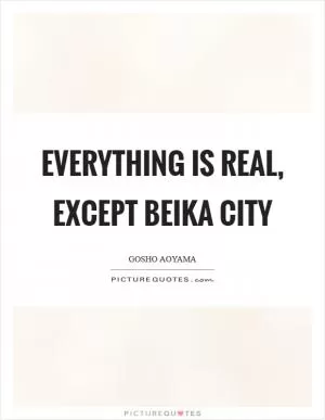 Everything is real, except Beika City Picture Quote #1