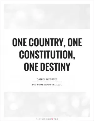 One country, one constitution, one destiny Picture Quote #1