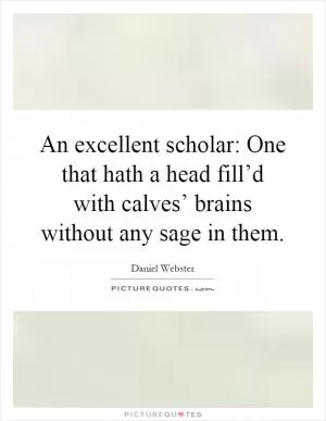 An excellent scholar: One that hath a head fill’d with calves’ brains without any sage in them Picture Quote #1