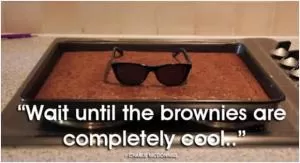 Wait until the brownies are completely cool Picture Quote #1