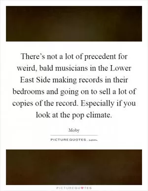 There’s not a lot of precedent for weird, bald musicians in the Lower East Side making records in their bedrooms and going on to sell a lot of copies of the record. Especially if you look at the pop climate Picture Quote #1