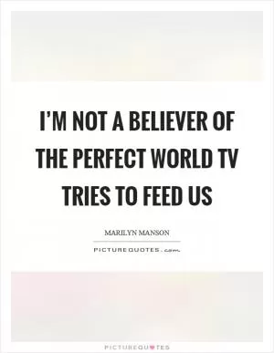 I’m not a believer of the perfect world TV tries to feed us Picture Quote #1