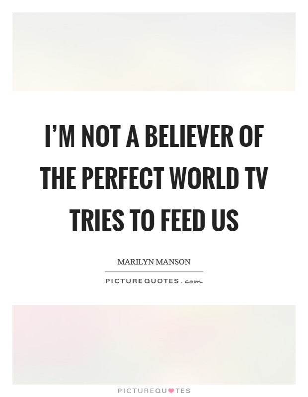 I'm not a believer of the perfect world TV tries to feed us Picture Quote #1