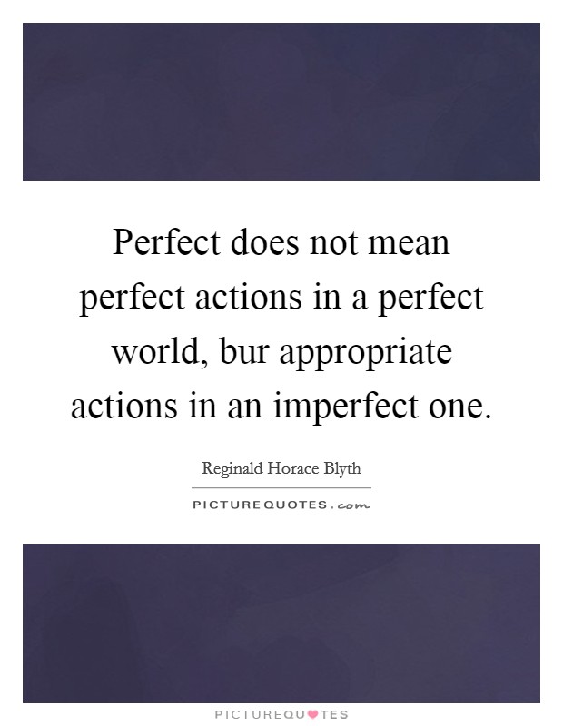 Perfect does not mean perfect actions in a perfect world, bur appropriate actions in an imperfect one Picture Quote #1