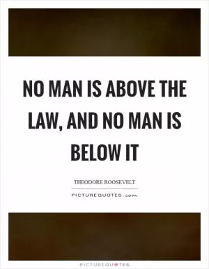 No man is above the law, and no man is below it Picture Quote #1