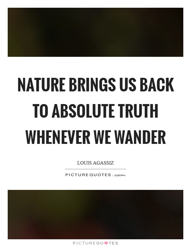 Nature brings us back to absolute truth whenever we wander Picture Quote #1
