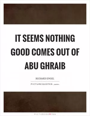 It seems nothing good comes out of Abu Ghraib Picture Quote #1
