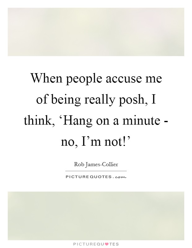 When people accuse me of being really posh, I think, ‘Hang on a minute - no, I'm not!' Picture Quote #1