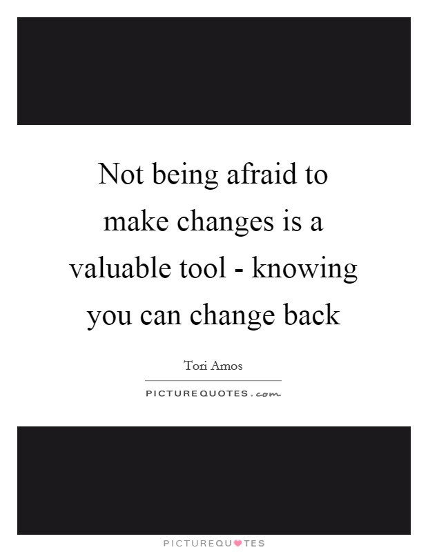 Not being afraid to make changes is a valuable tool - knowing you can change back Picture Quote #1