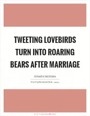 Tweeting lovebirds turn into roaring bears after marriage Picture Quote #1