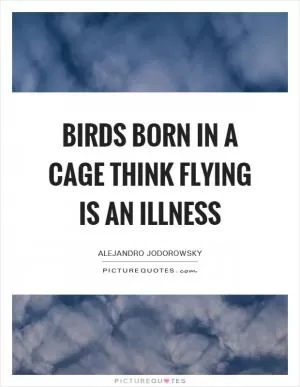 Birds born in a cage think flying is an illness Picture Quote #1