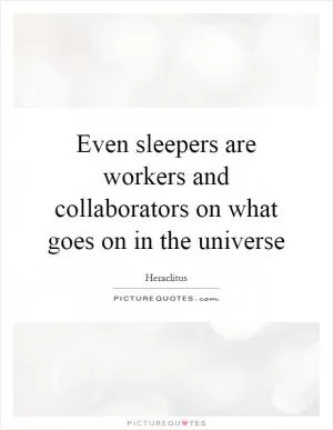 Even sleepers are workers and collaborators on what goes on in the universe Picture Quote #1