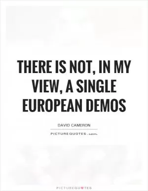 There is not, in my view, a single European demos Picture Quote #1